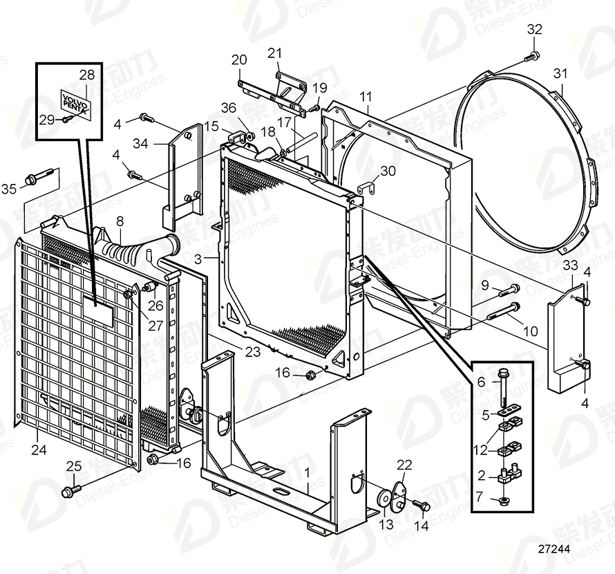 volvo penta Spacer 1676648 Drawing volvo penta Spacer 1676648 Drawing